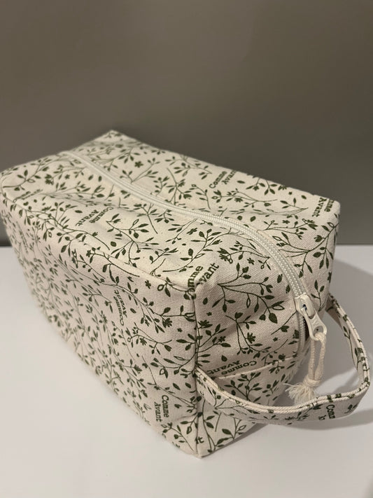 Trousse de Toilette Fleurie en coton bio - Flora & Sens